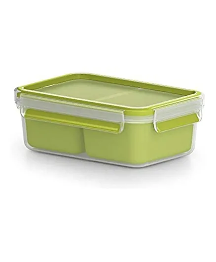TEFAL MasterSeal To Go Snack Box Food Container with 2 Inserts - Green