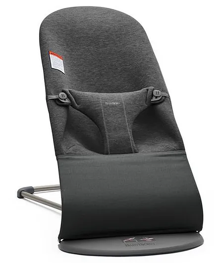 BabyBjorn Bouncer Bliss - Dark Black, Portable Lightweight Rocking Seat, 0-2 Years, L 92.5cm x B 40cm x H 11cm