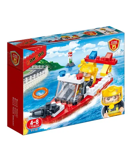 Banbao Fire Series: Fire Rescue Boat - 62 Pieces