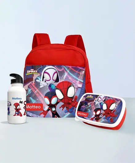 Essmak Spidey Personalized Backpack Set Red - 11 Inches