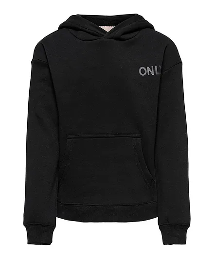 Only Kids Front Kangaroo Pocket Hoodie - Black