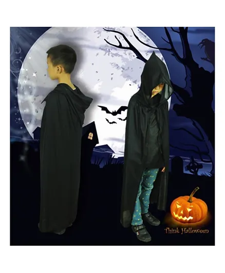Brain Giggles Death Halloween Hooded Cape Costume - Black