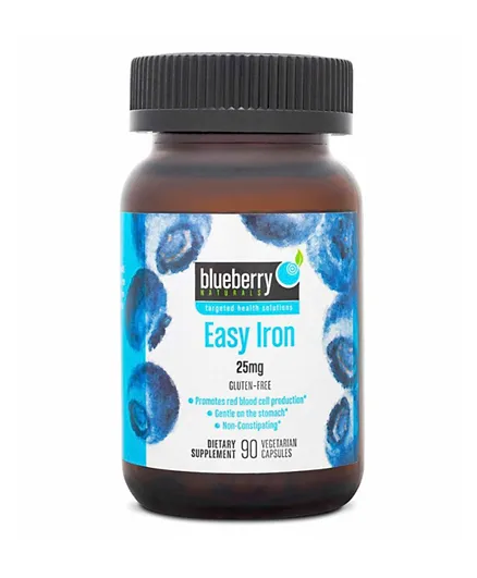 Blueberry Naturals Easy Iron 25 mg Vegetarian - 90 Capsules