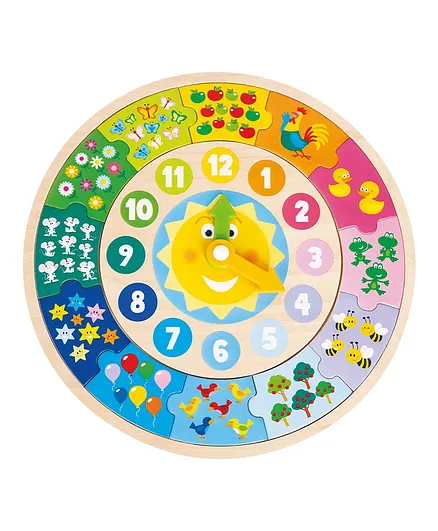 New Classic Toys Puzzle Clock - 12 Pieces