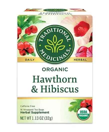 TRADITIONAL MEDS Heart Tea With Hawthorn Hibiscus - 16 Tea Bags