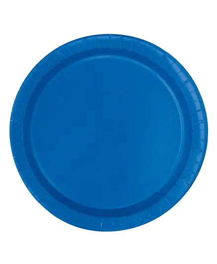 يونيك - أطباق دائرية للحفلات بلون أزرق ملكي (20 قطعة) - 7 بوصات