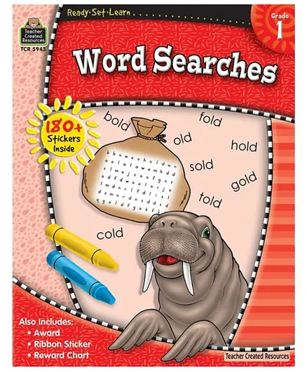 Teacher Created Resource Grade 1 Ready Set Learn Word Searches - 64 Pages