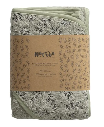 Natruba Muslin Baby Hooded Bath Towel - Green