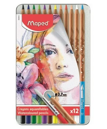 Maped Artist Metal Water Colour Pencils Multicolor - Pack of 12