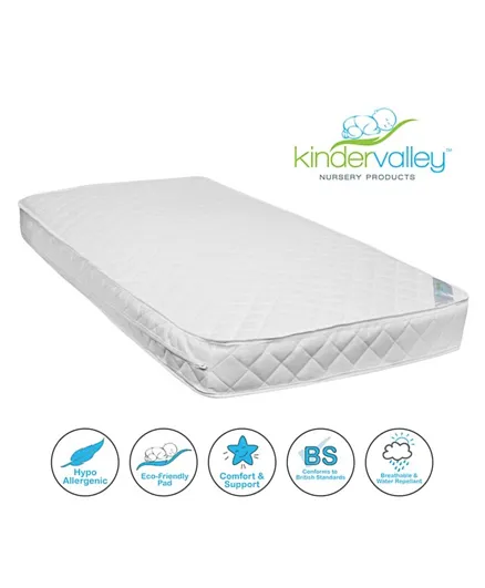 Kinder Valley Pocket Sprung Cot Bed Mattress - White
