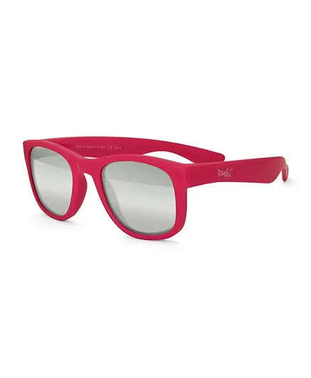 REAL SHADES Surf Flex Fit Silver Mirror Lens Sunglasses - Berry Gloss