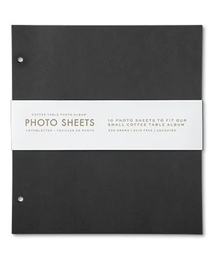 Printworks Small Photo Album Refills 10pcs, 230gsm Acid-Free, Black, 19x21cm Sheets