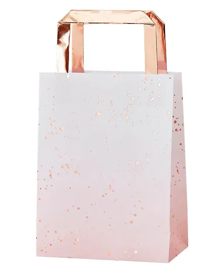 Ginger Ray Pink Ombre Watercolour Rose Gold Party Bags - Pack of 5