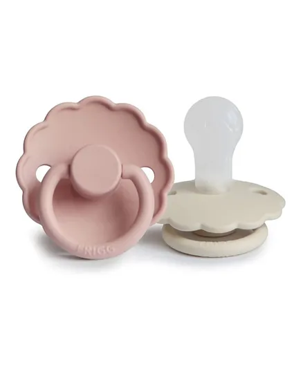 FRIGG Daisy Latex Baby Pacifier 2-Pack Cotton Candy/Sandstone - Size 2