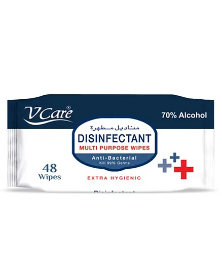 Vcare Disinfectant Multipurpose Wipes - 48 Pieces