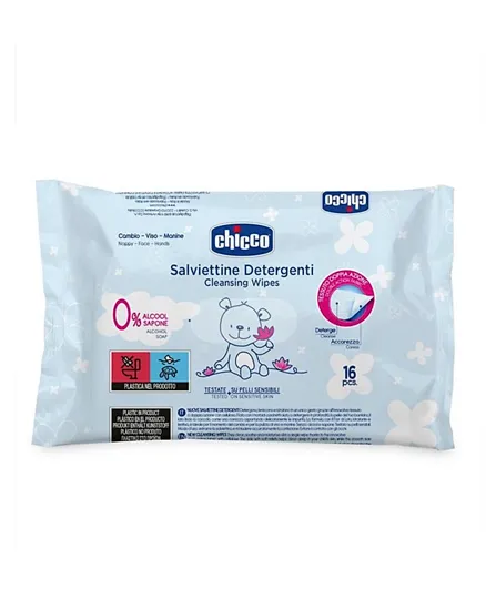 Chicco Cleansing Wipes White - 16 Wipes