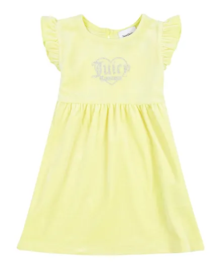 Juicy Couture Velour A-Line Frill Dress - Yellow