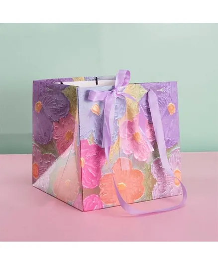 حقيبة مربعة من جينيريك بتصميم باقة الزهور ثلاثية الأبعاد - متوسطة