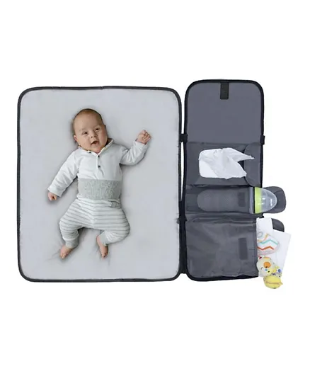 Moon Portable Diaper Changing Station - Black Twill