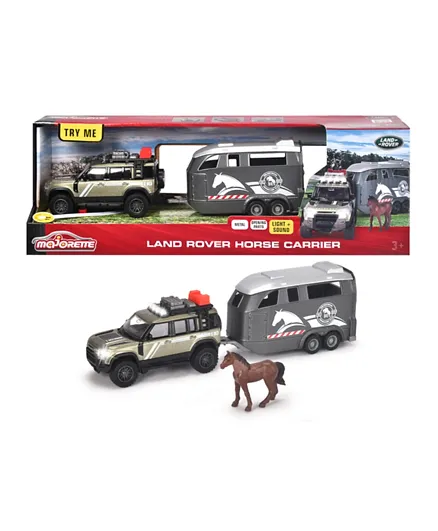 Majorette Grand Series Land Rover Horse Carrier Toy - 3 Pieces