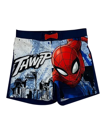 Spider Man Drawstring Swim Shorts - Multicolor