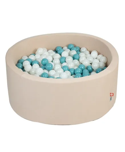 Ezzro Round Ball Pit With 200 Balls - Pearl, White & Aquamarine