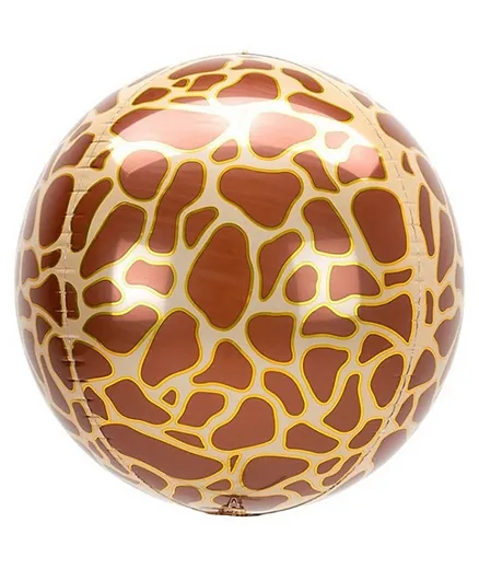 Amscan Orbs Giraffe Print Balloon - Brown