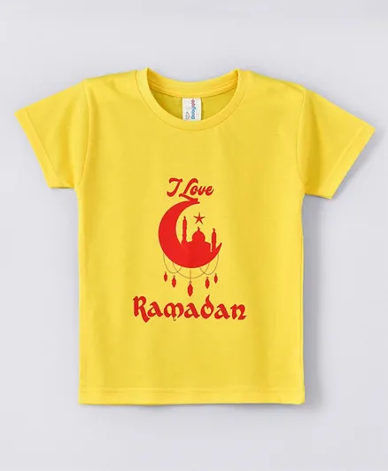 Babyqlo Short Sleeves I Love Ramadan T-Shirt - Yellow