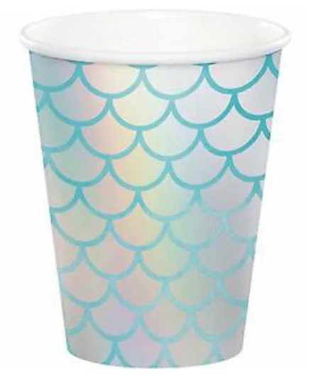 Creative Converting Mermaid Shine Cups Pack of 8 - 266 ml