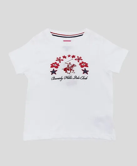 Beverly Hills Polo Club Girls Fashion T-Shirt - White