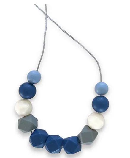One.Chew.Three Ruby Teething Necklace - Navy