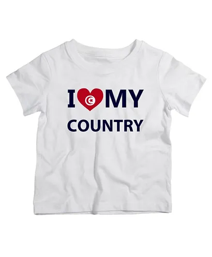 Twinkle Hands I Love My Country Tunisia T-Shirt - White