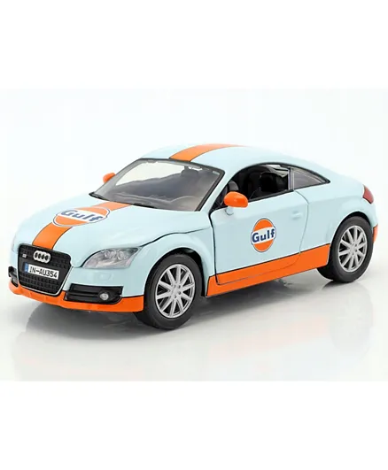 Motormax Die Cast Gulf Audi TT Coupe Gulf Oil Edition Car - White & Orange