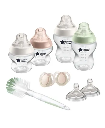 Tommee Tippee Closer to Nature Newborn Baby Bottle Starter Kit - Mixed Sizes and Colours