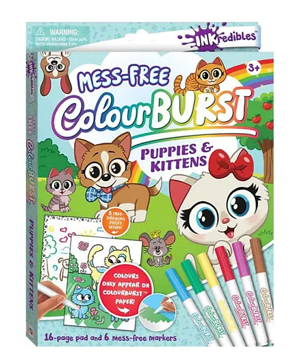 Inkredibles Color Burst Puppies and Kittens Book - English