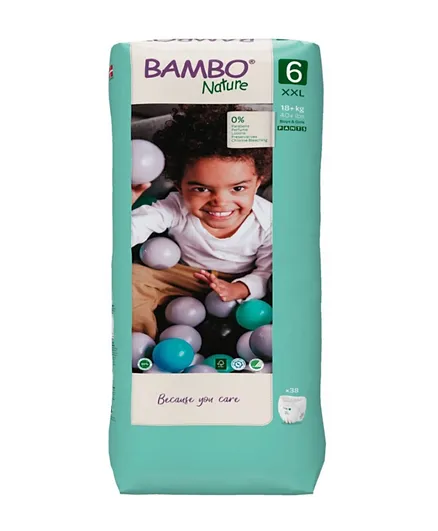 Bambo Nature Eco-Friendly Pants Diapers, XXL Tall - 38 Pants