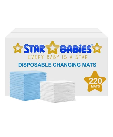 Star Babies Disposable Changing Mats - 220 Pieces