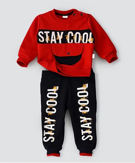 Babyqlo 2Pc Stay Cool Winter T-Shirt & Pants Set - Red