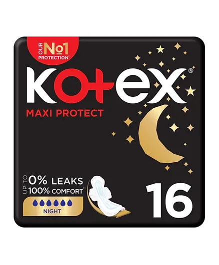 Kotex Maxi Pads Night with Wings Sanitary Pads - 16 Pieces