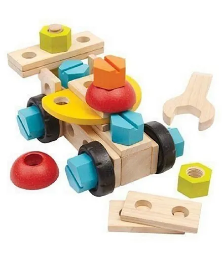 Plan Toys Wooden Sustainable Play Construction Set - 40 Pieces