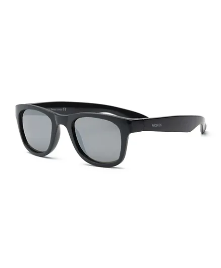 REAL SHADES Surf Flex Fit Silver Mirror Lens Sunglasses - Black