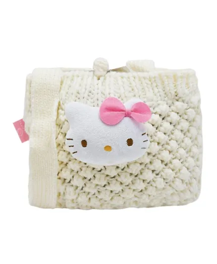Hello Kitty Mascot Soft Woven Shoulder Bag - White