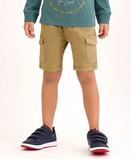 Minoti Stone Basic Combat Shorts - Brown
