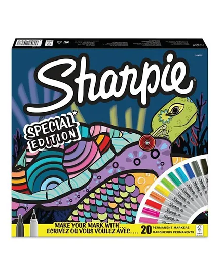 Sharpie Permanent Turtle Markers Pack of 20 - Assorted
