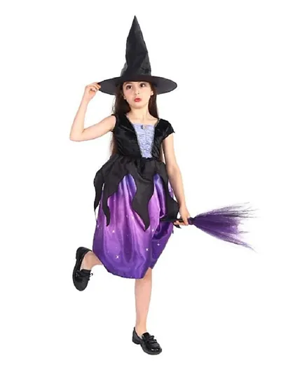 Brain Giggles Witch Costume with Hat - Multicolor
