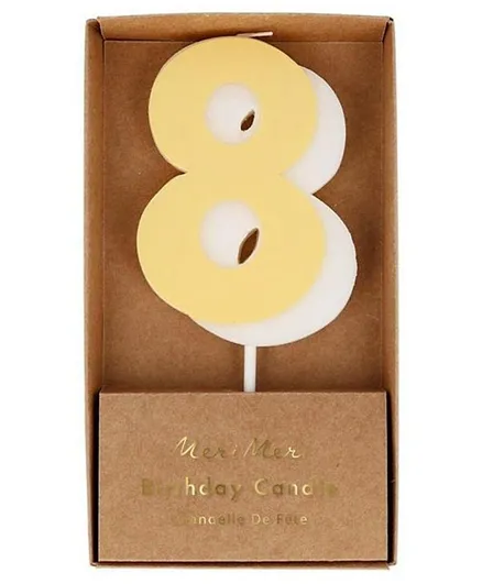 Meri Meri Number Candle 8 - Yellow