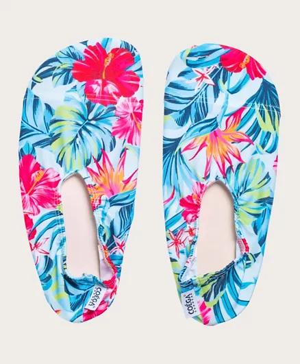 أحذية كويغا سن وير المطبوعة بنقوش الأوراق للمسبح - متعدد الألوان