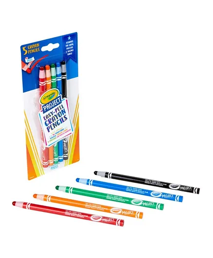 Crayola Project Easy Peel Crayon Pencils -  5 Pieces