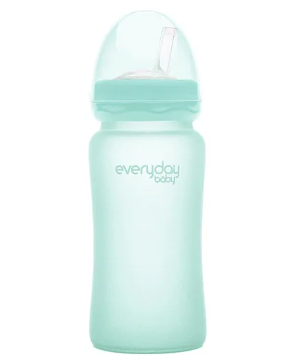 Everyday Baby Glass Straw Bottles Green - 240 ml