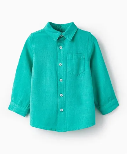 Zippy Solid Long Sleeve Shirt - Green